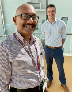 Photo of researchers Professor Somnath Mukhopadhyay and Dr Tom Ruffles